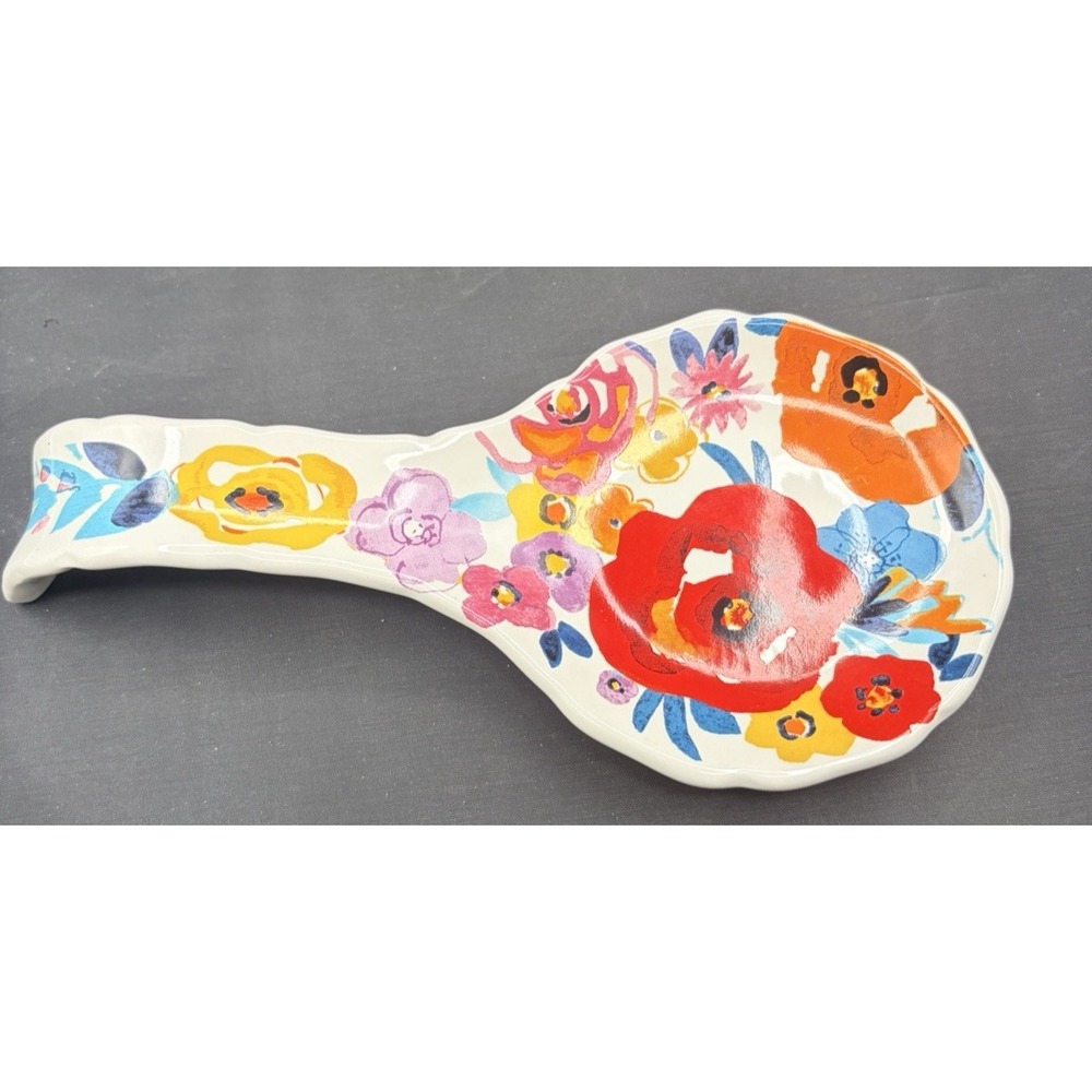 New The Pioneer Woman Spoon Rest Floral Flea Market Ceramic Stoneware